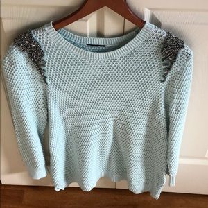 Top shop jeweled shoulder sweater size m/l